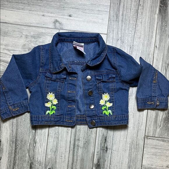 Nannette Blue Jean Jacket with Floral Accents| size: 3T - Picture 6 of 6